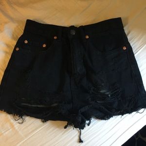NWT Tobi High Waisted Black Denim Shorts